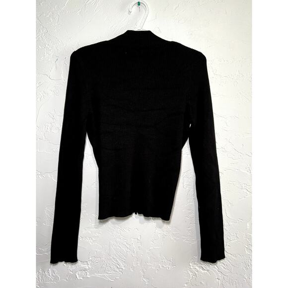 Hooked up black cut out cinched tie up sweater womens large coquette urban fairy - Picture 6 of 7